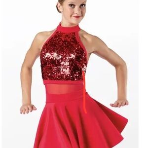 Weissman Red Sequin Dance Costume Let Me Love You 13322 MC